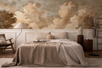 Cloudy Sky Wall Mural: Vintage Fresco Style Peel and Stick Wallpaper - View 4