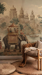 Exotic Elephant Palace Wall Mural: Peel and Stick Wallpaper - View 2