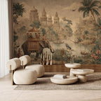 Exotic Elephant Palace Wall Mural: Peel and Stick Wallpaper