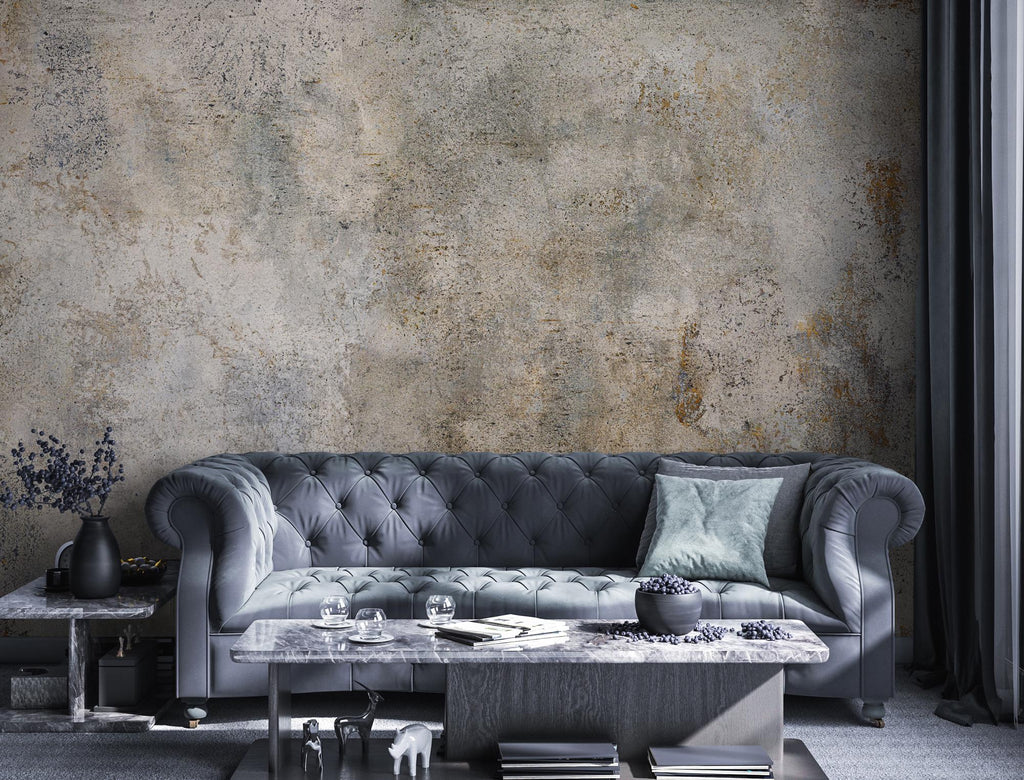Custom Beige Concrete Look Wallpaper, Industrial Wall Mural, Peel and Stick - View 3