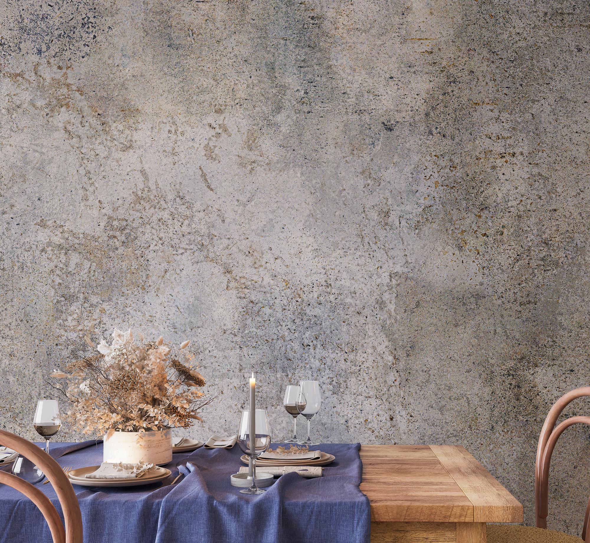 Custom Beige Concrete Look Wallpaper, Industrial Wall Mural, Peel and Stick - View 4