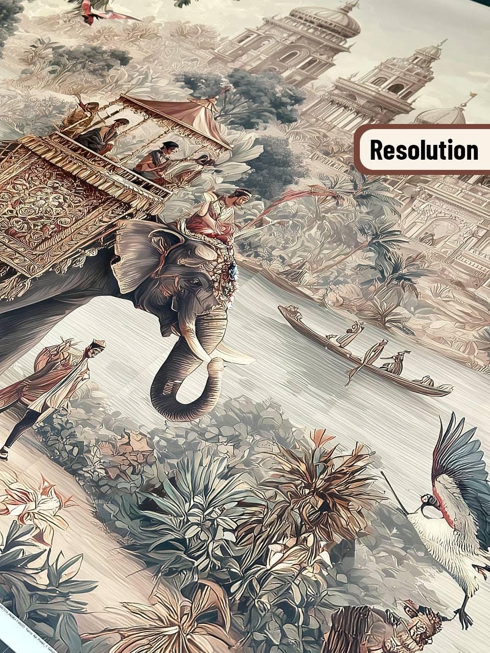 Exotic Elephant Palace Wall Mural: Peel and Stick Wallpaper - View 6