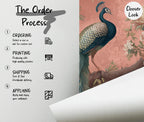 Peacock Wallpaper Peel and Stick, Chinoiserie Floral Wall Mural - View 5