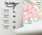 Pink Floral Peel and Stick Wallpaper: Vintage Botanical Wall Mural - View 5