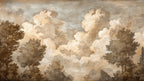 Cloudy Sky Wall Mural: Vintage Fresco Style Peel and Stick Wallpaper - View 6