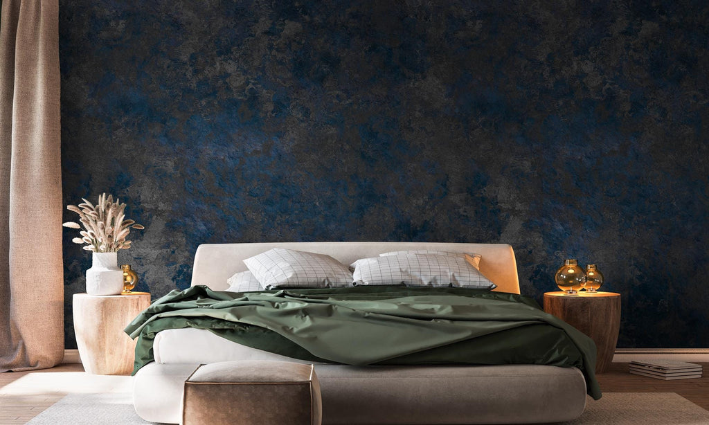 Blue Concrete Peel and Stick Wallpaper, Marble Mural - View 5