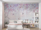 Soft Pastel Butterfly Wall Mural: Whimsical Nursery Peel and Stick Wallpaper - View 2