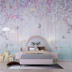 Soft Pastel Butterfly Wall Mural: Whimsical Nursery Peel and Stick Wallpaper