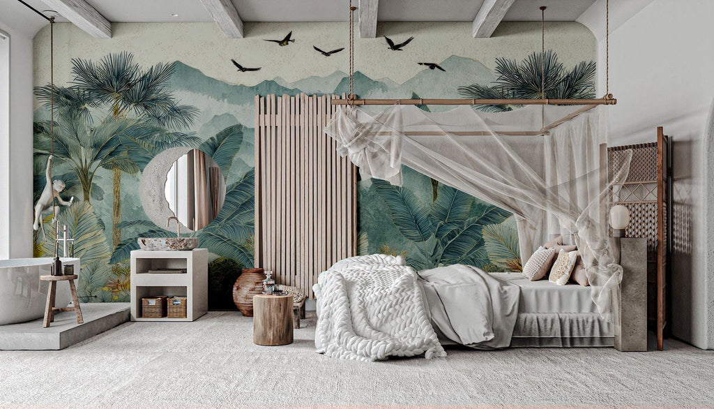 Big Tropical Wallpaper: Peel and Stick, Removable Jungle Wall Art - View 5