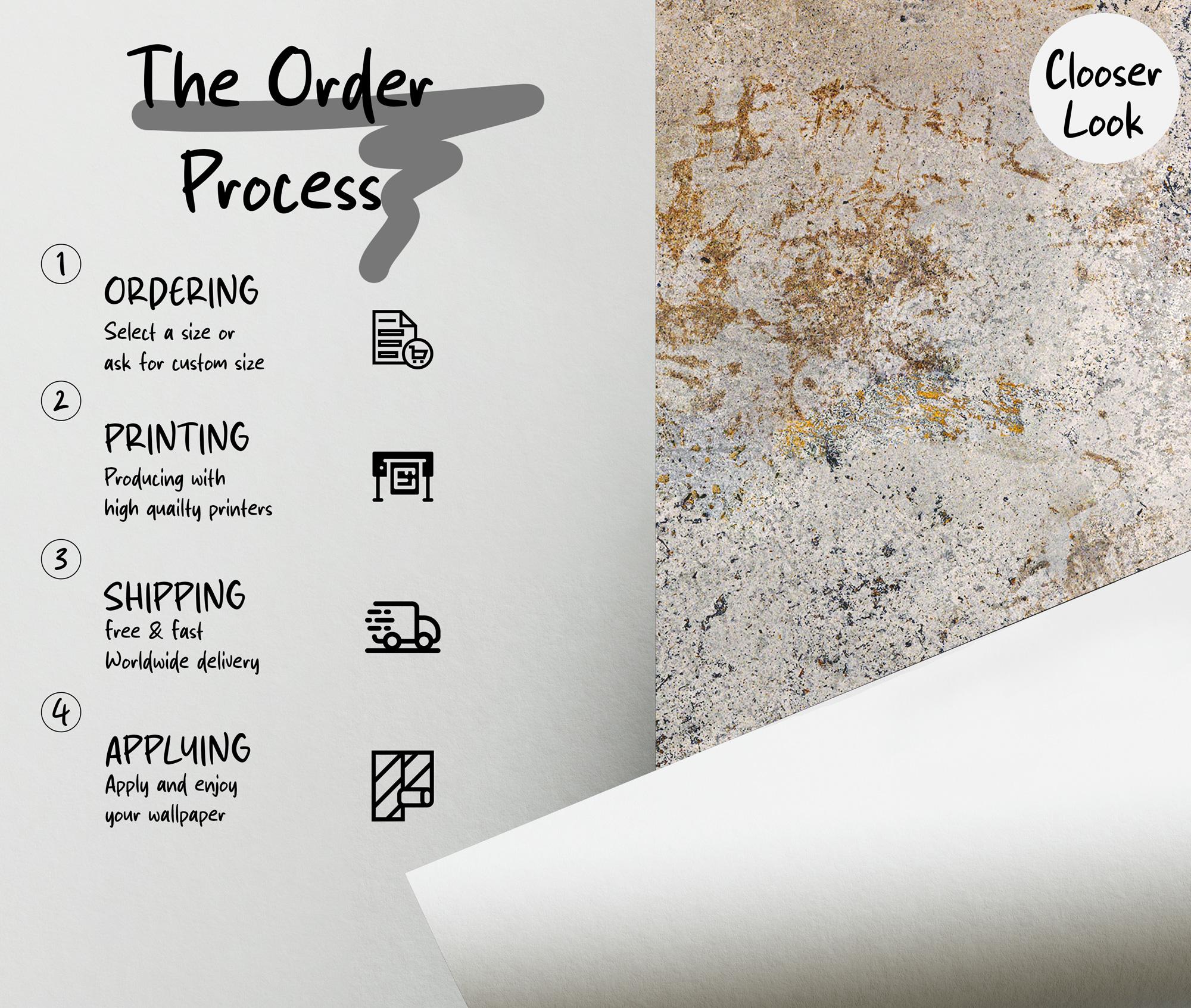 Custom Beige Concrete Look Wallpaper, Industrial Wall Mural, Peel and Stick - View 5