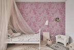 Pink Safari Nursery Wallpaper: Jungle Animals Peel and Stick Mural - View 5