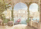 Vintage Landscape Wall Mural, Removable Italian Canal Wallpaper, Peel and Stick Wallpaper - View 5