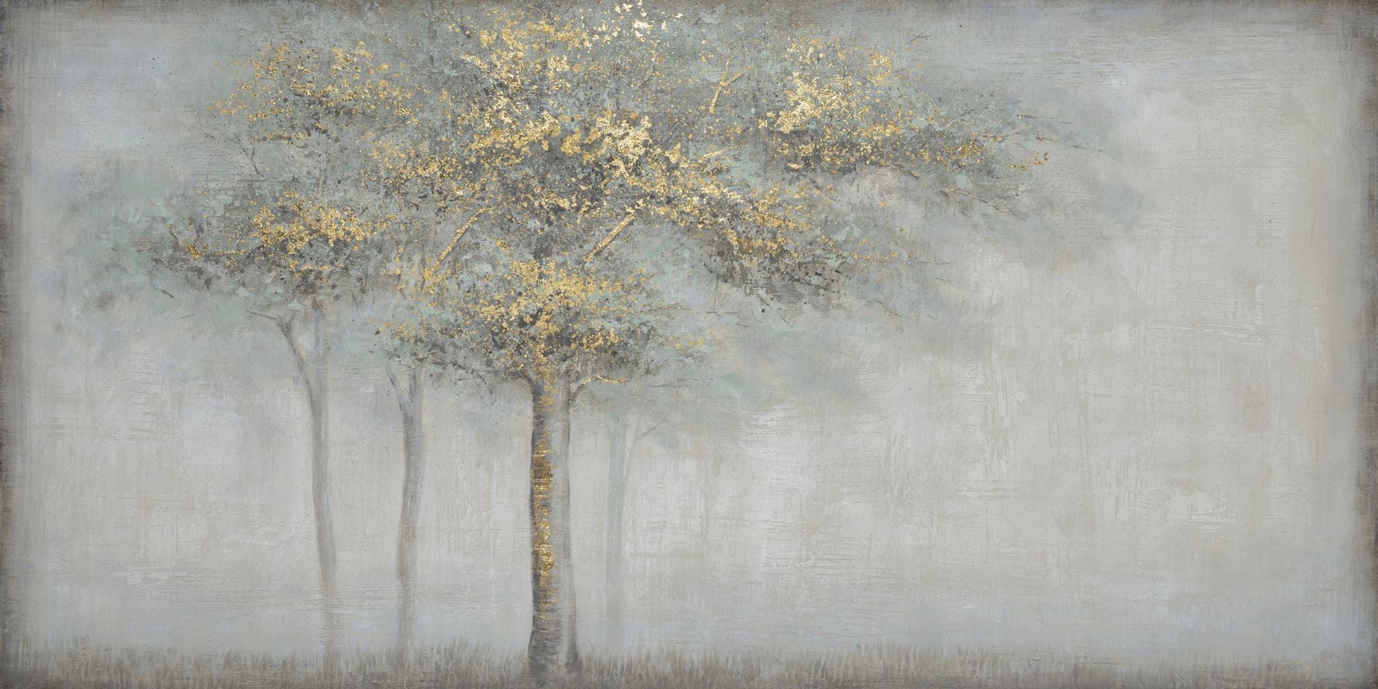 Gold Tree Landscape Wallpaper: Luxe Neutral Forest Wall Mural, Peel & Stick - View 7
