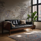 Foggy Forest Wallpaper, Vintage Landscape Removable Wallpaper - View 2