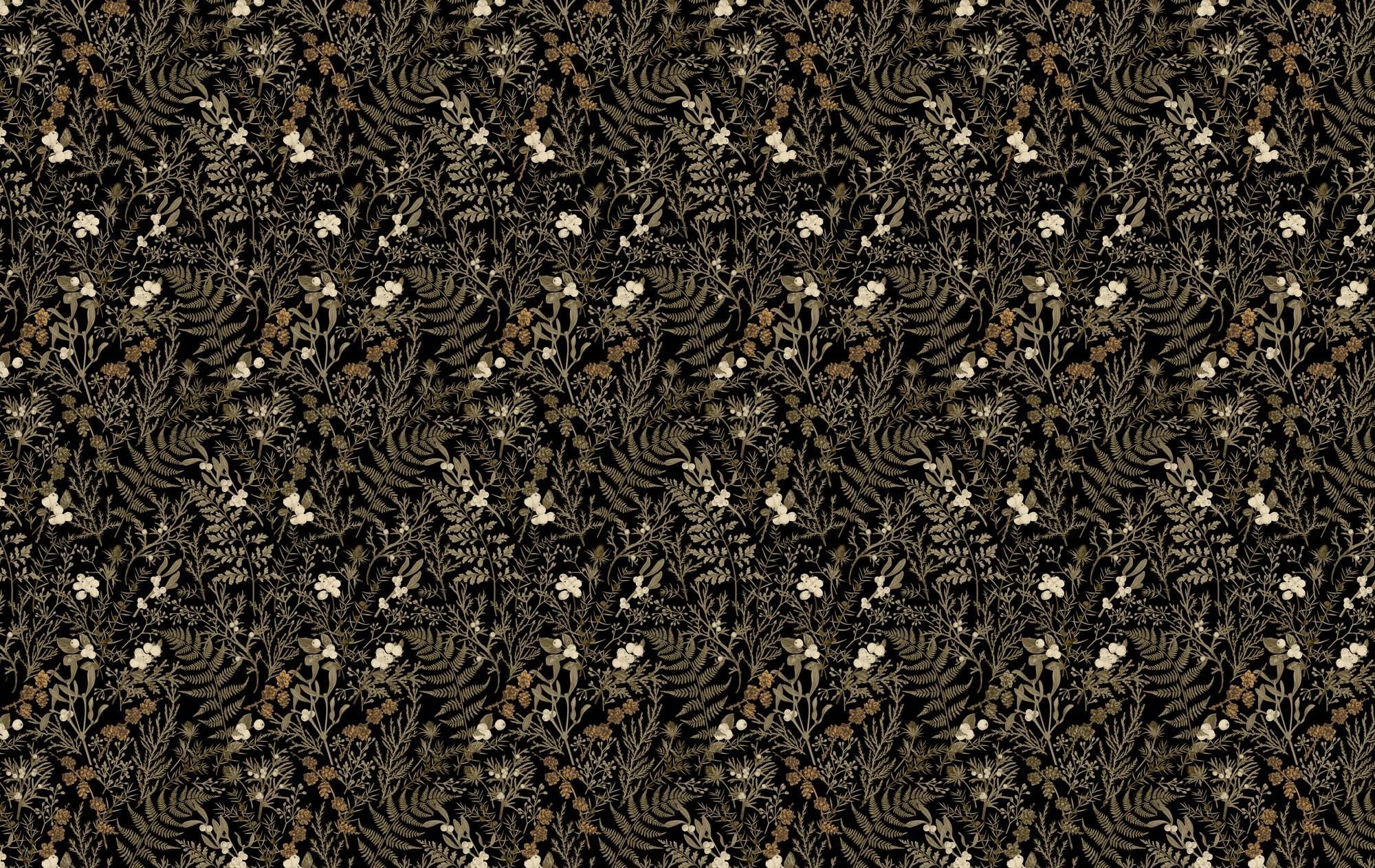 Dark Leafl Peel and Stick Wallpaper: Moody Botanical Wall Mural - View 6