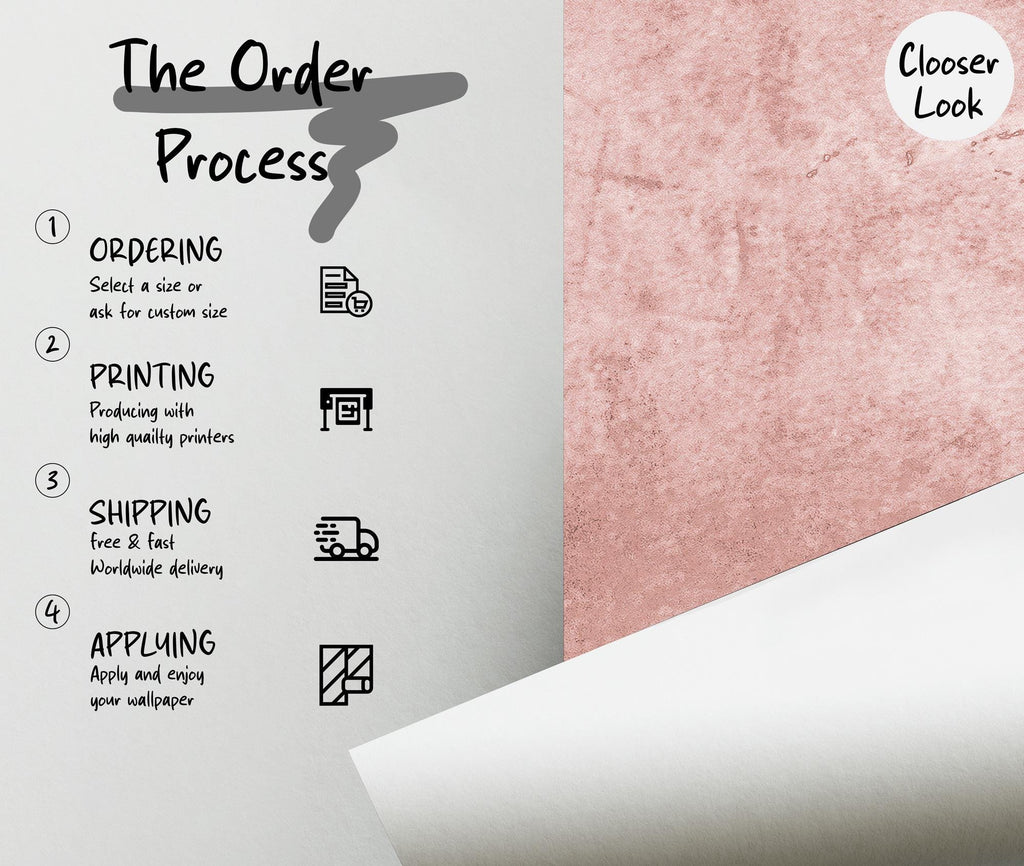 Pink Textured Concrete Wallpaper: Removable Peel and Stick Wall Mural - View 5