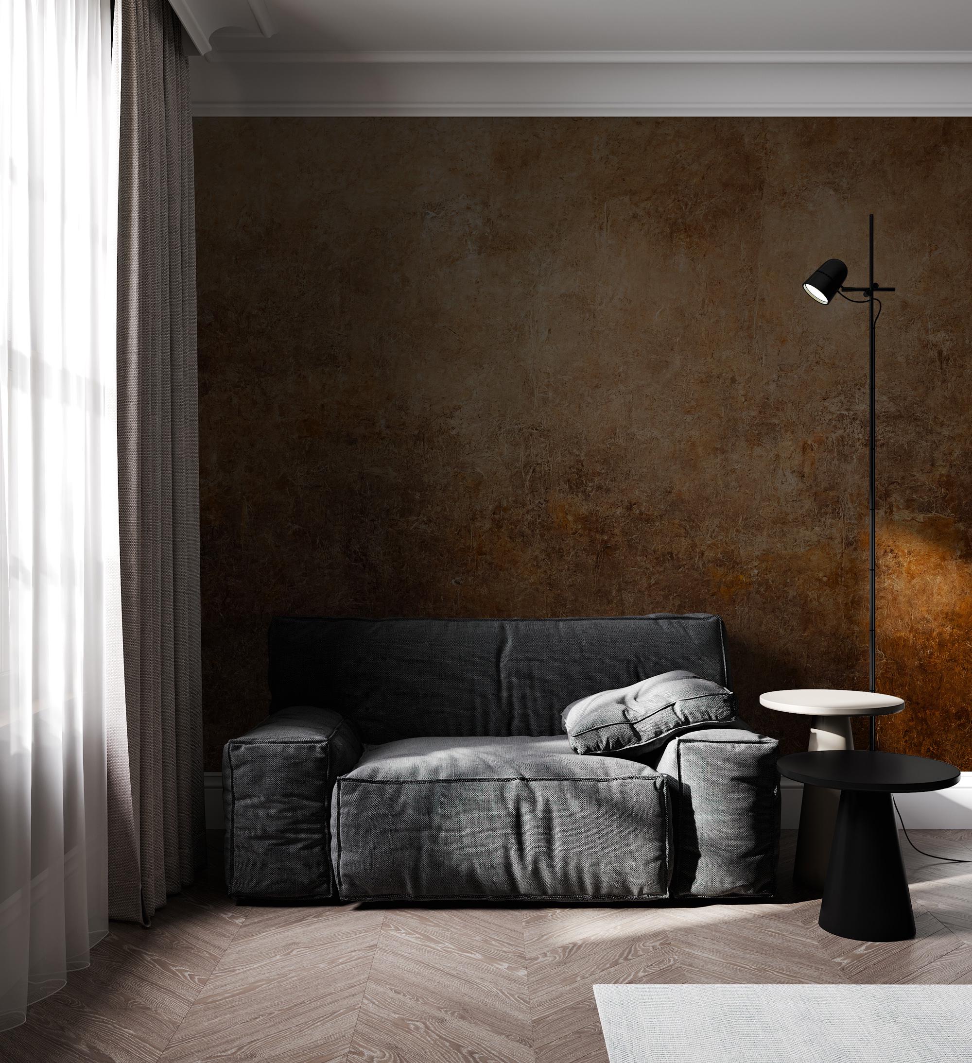 Rustic Terracotta Concrete Peel and Stick Wallpaper, Bronze Patina Texture Custom Sizes Wall Mural - View 3