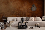 Rustic Terracotta Concrete Peel and Stick Wallpaper, Bronze Patina Texture Custom Sizes Wall Mural - View 4