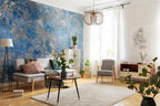 Blue Concrete Peel and Stick Wallpaper, Marble Mural - View 3