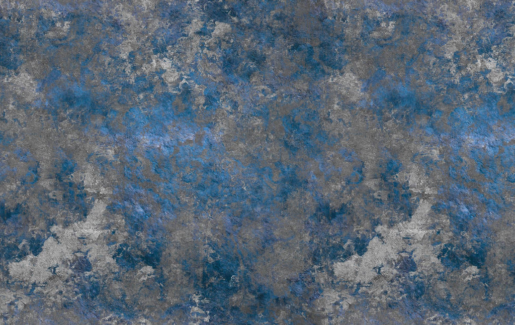 Blue Concrete Peel and Stick Wallpaper, Marble Mural - View 7