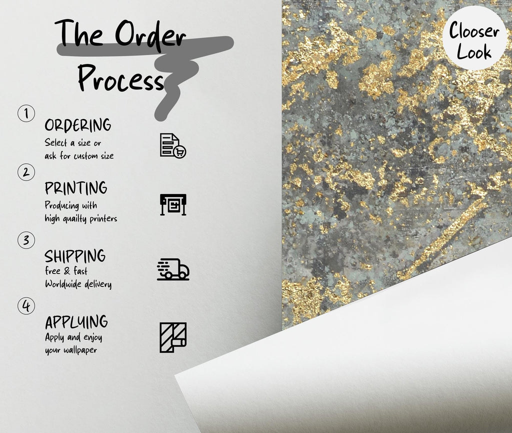 Gold Tree Landscape Wallpaper: Luxe Neutral Forest Wall Mural, Peel & Stick - View 6