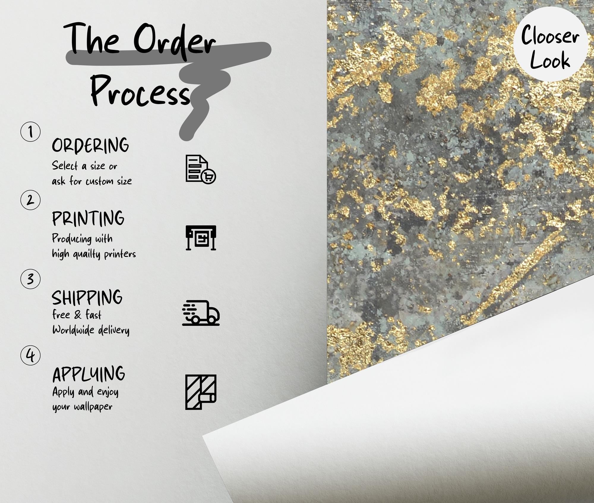 Gold Tree Landscape Wallpaper: Luxe Neutral Forest Wall Mural, Peel & Stick - View 6