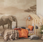 African Elephant Landscape Peel and Stick Wallpaper, Custom Sizes Wall Mural - View 6