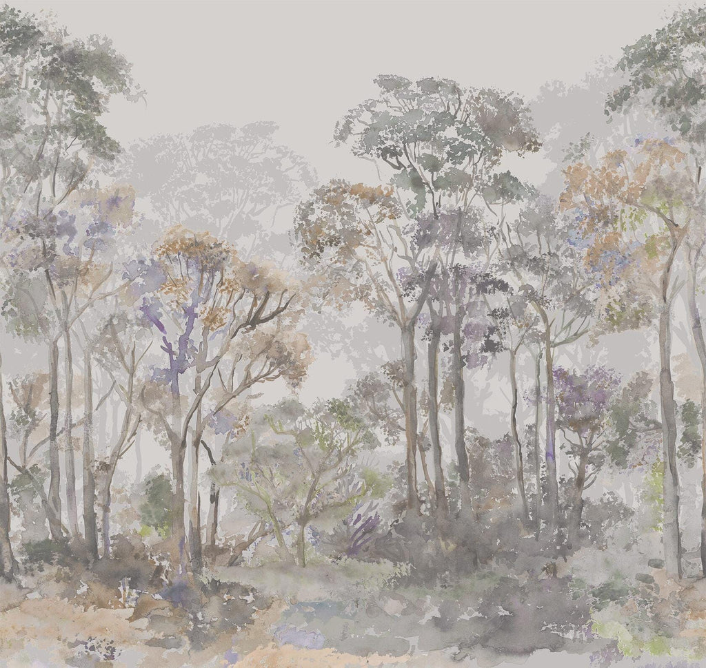 Foggy Forest Wallpaper, Vintage Landscape Removable Wallpaper - View 6