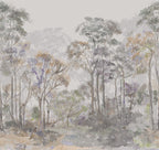Foggy Forest Wallpaper, Vintage Landscape Removable Wallpaper - View 6