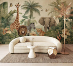 Safari Nursery Peel and Stick Wallpaper : Jungle Animals Wall Mural - View 6