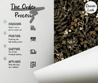 Dark Leafl Peel and Stick Wallpaper: Moody Botanical Wall Mural - View 4