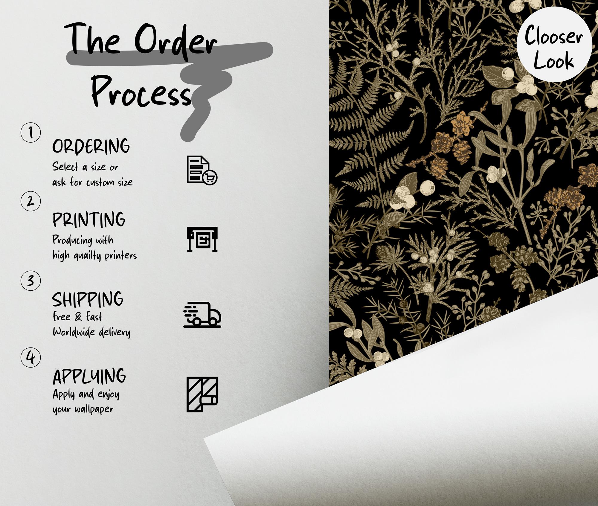 Dark Leafl Peel and Stick Wallpaper: Moody Botanical Wall Mural - View 4