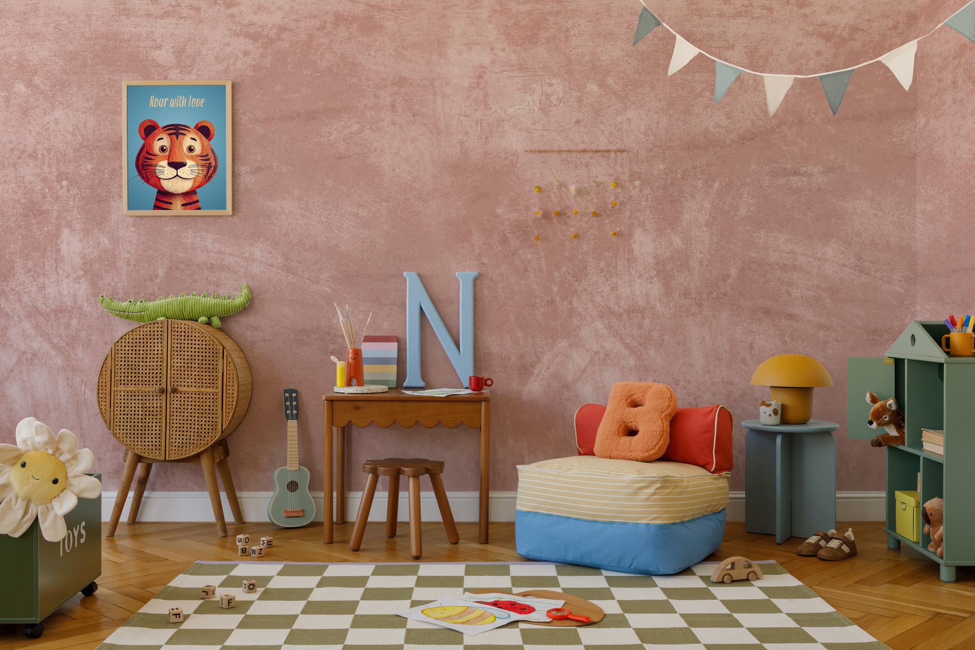 Pink Textured Concrete Wallpaper: Removable Peel and Stick Wall Mural - View 4