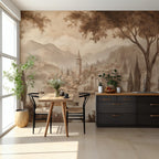 Vintage Italian Landscape Wall Mural: Countryside Peel and Stick Wallpaper - View 2