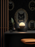 Vintage Cat Portrait Peel and Stick Wallpaper: Gothic Dark Wall Mural - View 3