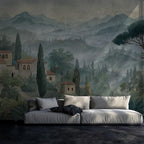 Vintage Countryside Peel and Stick Wallpaper: Pastoral Landscape Wall Mural - View 6