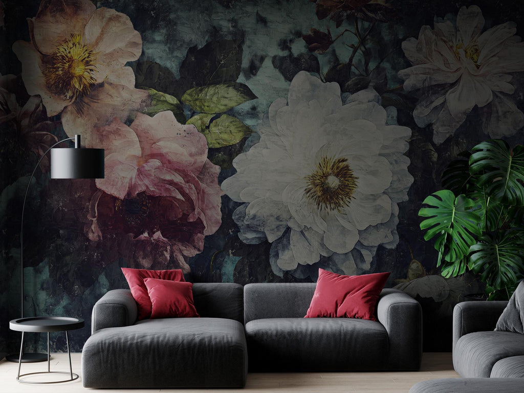 Large Peony Wallpaper: Bold Floral Peel and Stick Wall Mural - View 4