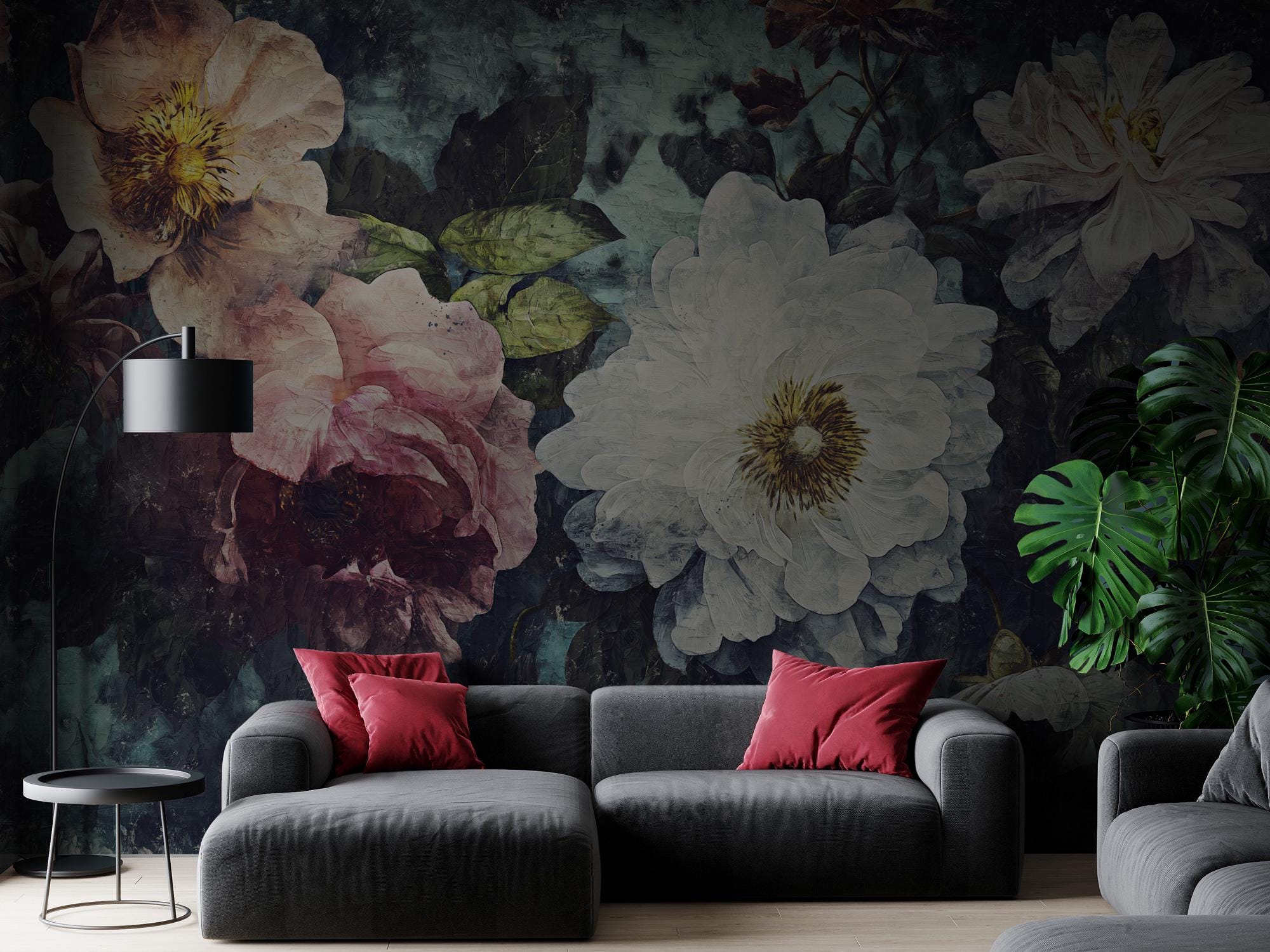 Large Peony Wallpaper: Bold Floral Peel and Stick Wall Mural - View 4