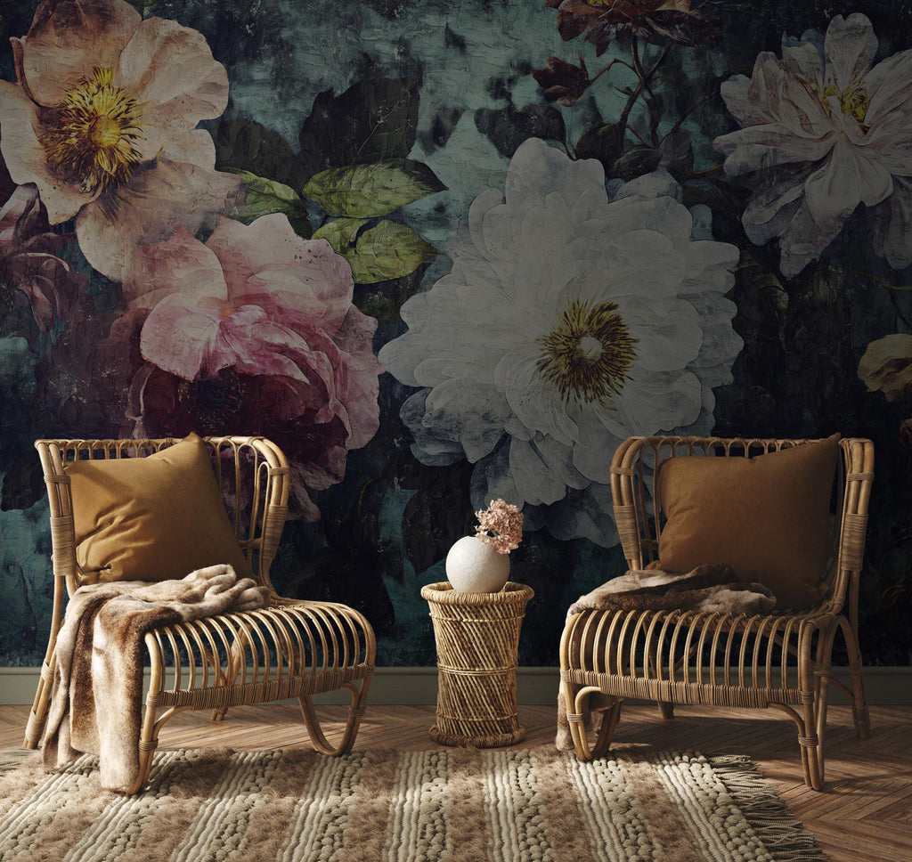 Large Peony Wallpaper: Bold Floral Peel and Stick Wall Mural - View 2