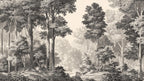 Vintage Forest Wallpaper Mural: Black & White Woodland Trees Scenic Wall Art - View 6