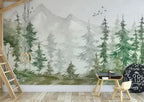 Forest Peel and Stick Wallpaper, Woodland Wall Mural, Kids Room Decor - View 4