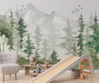 Forest Peel and Stick Wallpaper, Woodland Wall Mural, Kids Room Decor - View 5