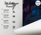 Midnight Teal Fuchsia Jungle Peel and Stick Wallpaper, Custom Sizes Tropical Leaves Wall Mural - View 7
