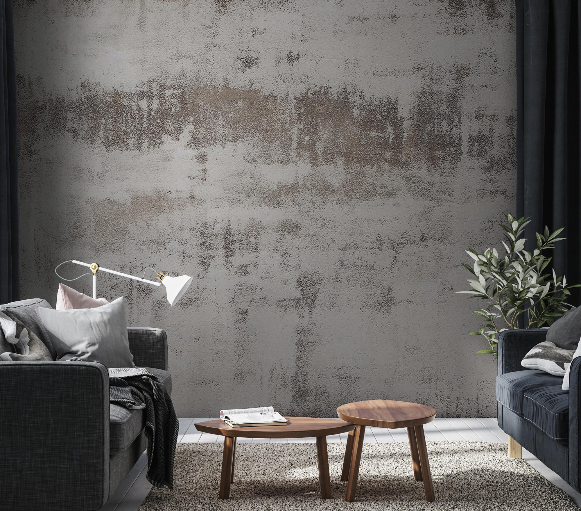 Concrete Beige Peel and Stick Wallpaper: IIndustrial Textured Mural - View 3
