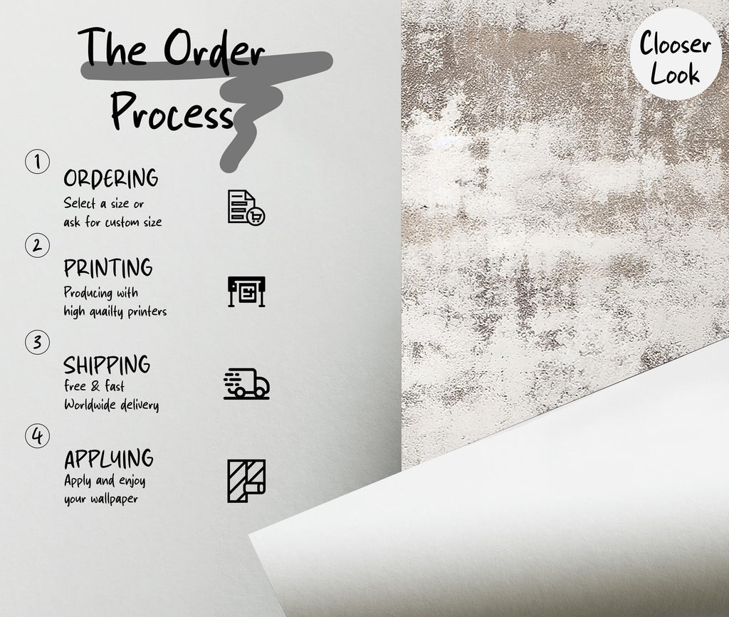 Concrete Beige Peel and Stick Wallpaper: IIndustrial Textured Mural - View 5
