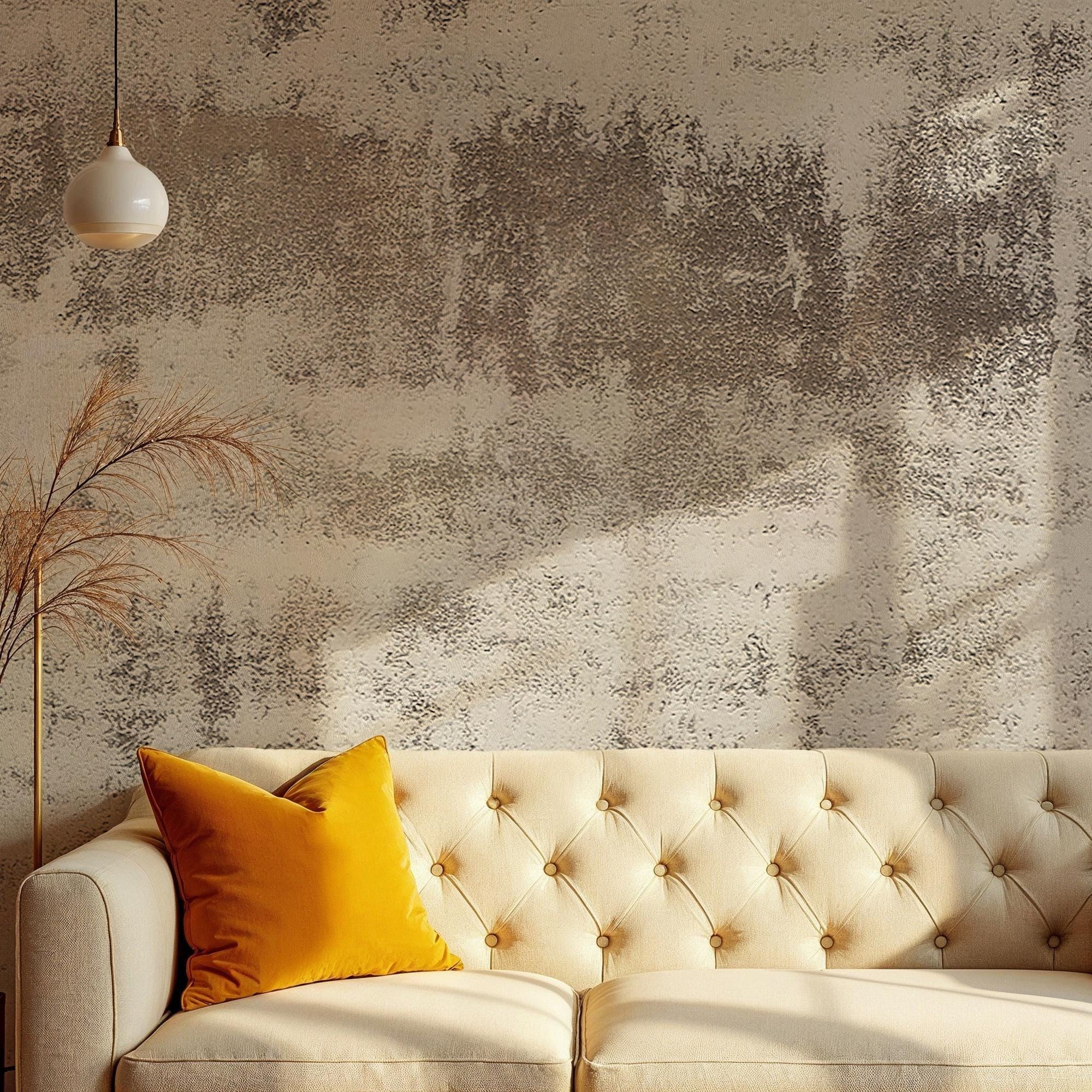Concrete Beige Peel and Stick Wallpaper: IIndustrial Textured Mural