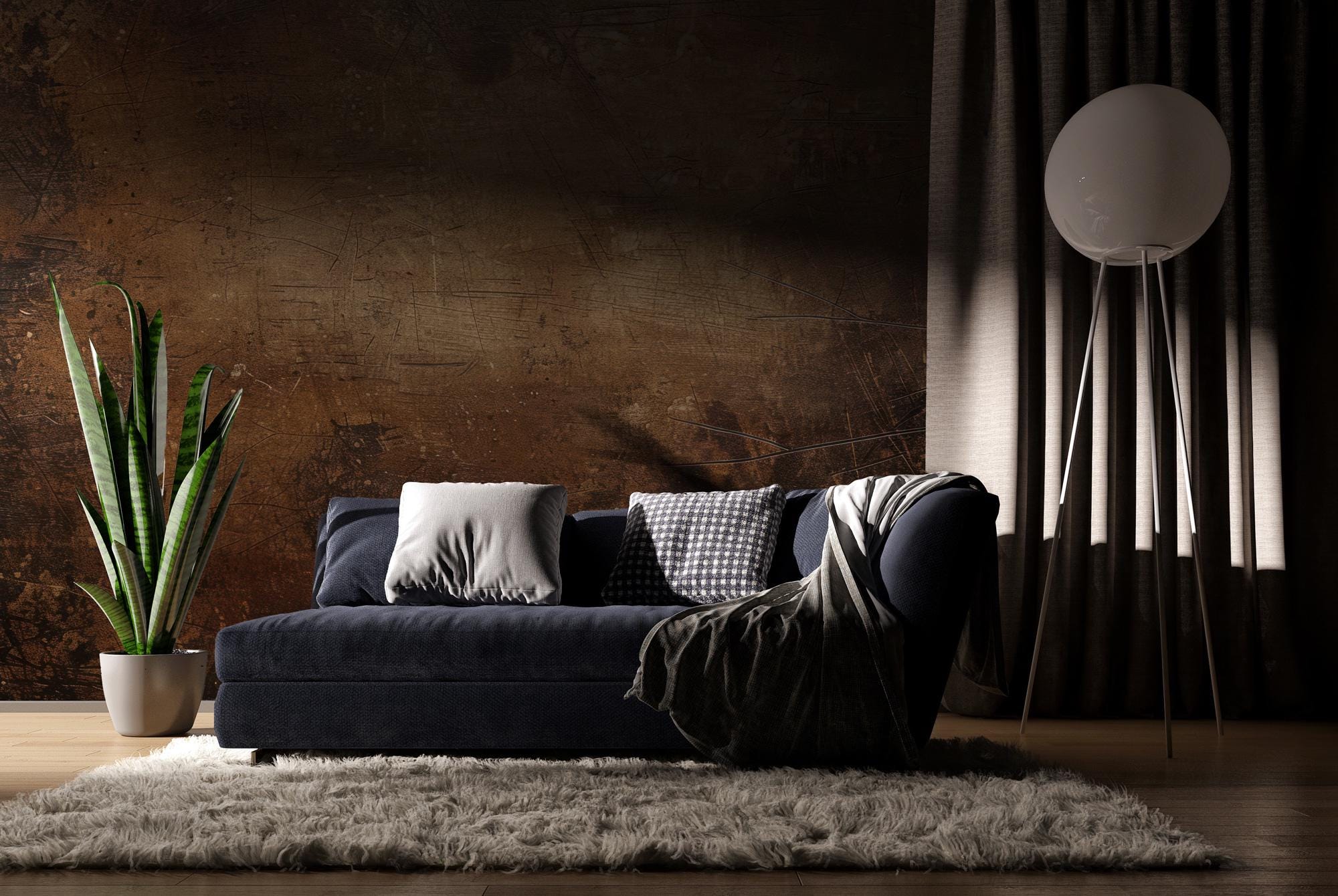 Copper Concrete Texture Wallpaper, Industrial Peel & Stick Wall Mural - View 4