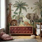 Safari Nursery Peel and Stick Wallpaper : Jungle Animals Wall Mural