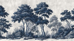 Dark Blue Forest Peel and Stick Wallpaper: Big Tree Custom Size Wall Mural - View 6