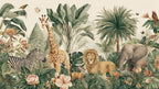 Jungle Safari Wall Mural: Tropical Animals Peel and Stick Wallpaper - View 6